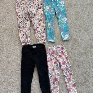 4T Cream and Blue Leggings Set